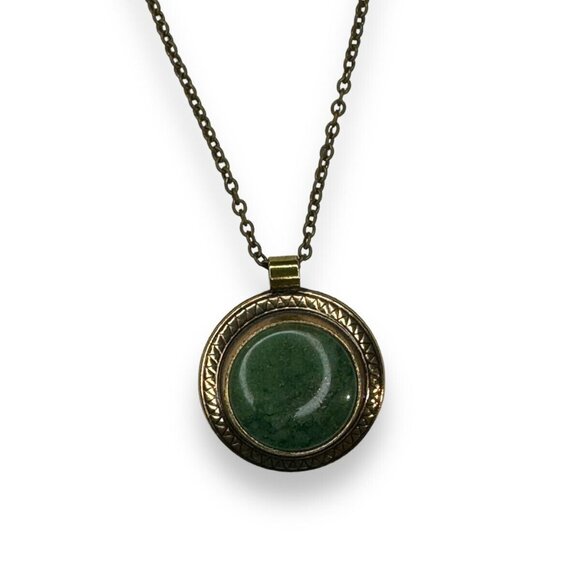 Kalevala Koru Green Granite Bronze 1960's Finland 24" Necklace Vintage - Picture 2 of 5